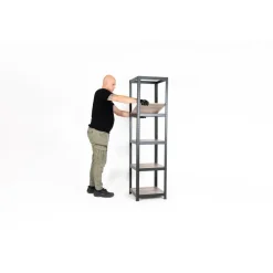 Avasco Stellingkast - Zwart - Opbergrek vierkant metaal - 176x45x45cm