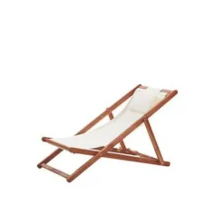 AVELLINO - Strandstoel - Donkere houtkleur - Polyester