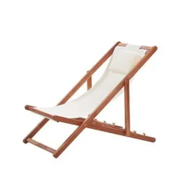 AVELLINO - Strandstoel - Donkere houtkleur - Polyester