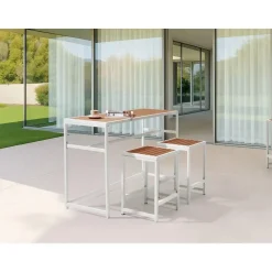 AVETRANA - Tuintafel - Wit - 150 x 50 cm - Staal