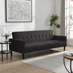 Avon - Slaapbank 3-zits in antraciet ribstof