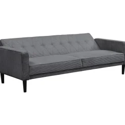 Avon - Slaapbank 3-zits in grijze ribstof