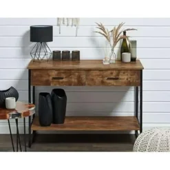 AYDEN - Consoletafel - Donkere houtkleur - MDF