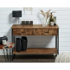 AYDEN - Consoletafel - Donkere houtkleur - MDF