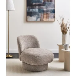AYLO - Fauteuil - Taupe - Bouclé