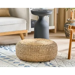 BACKAN - Poef - Natuurlijk - 50 cm - Waterhyacint