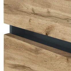 Badkamercombinatie Luna 2-delig 120cm - grafiet/eik