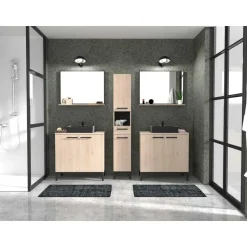 Badkamerkast Dotan met 2 deuren & spiegel - eik