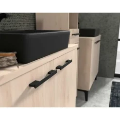 Badkamerkast Dotan met 2 deuren & spiegel - eik