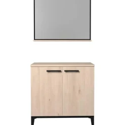 Badkamerkast Dotan met 2 deuren & spiegel - eik