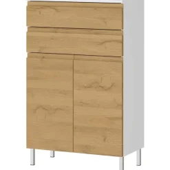 Badkamerkast Torres 60cm met 2 deuren & 2 lades - eikdecor/wit