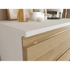 Badkamerkast Torres 60cm met 2 deuren & 2 lades - eikdecor/wit