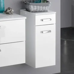 Badkamerkastje Bobbi 30cm 1 lade en 1 deur - wit