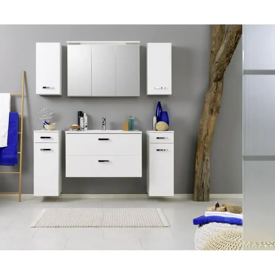 Badkamerkastje Bobbi 30cm 1 lade en 1 deur - wit