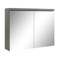 Badplaats Badkamerkast Paso 80 x 20 x 60 cm - Grijs Eiken - Spiegelkast Badkamer