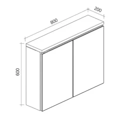 Badplaats Badkamerkast Paso 80 x 20 x 60 cm - Bruin Eiken - Spiegelkast Badkamer
