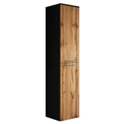 Badplaats Badkamerkast Venus 30 x 30 x 160 cm - Eiken met Zwart - Hangende