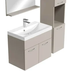 Badplaats Badkamermeubel Set Montreal 60 x 35 cm - Beige - Badmeubel met spiegel