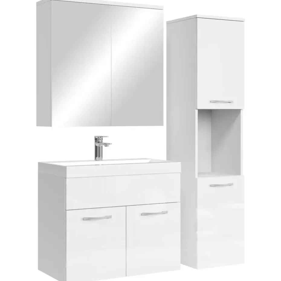 Badplaats Badkamermeubel Set Montreal 60 cm - Wit Hoogglans - Badmeubel met