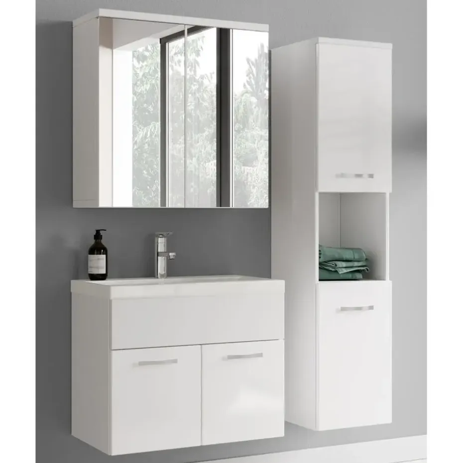 Badplaats Badkamermeubel Set Montreal 60 cm - Wit Hoogglans - Badmeubel met