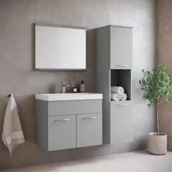 Badplaats Badkamermeubel Set Montreal 60 x 35 cm - Mat Grijs - Badmeubel met