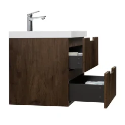 Badplaats Badkamermeubel Set Thermis 100cm - Walnoot Bruin - Badmeubel met