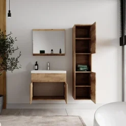 Badplaats Badkamermeubel Set Montreal 60 x 35 cm - Kastanje Eiken - Badmeubel