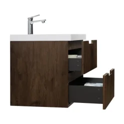 Badplaats Badkamermeubel Set Thermis 60cm - Walnoot Bruin - Badmeubel met