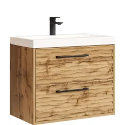 Badplaats Badkamermeubel Set Etna 01 60 cm – Eiken – Hangend Wastafelmeubel met