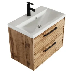 Badplaats Badkamermeubel Set Etna 01 60 cm – Eiken – Hangend Wastafelmeubel met