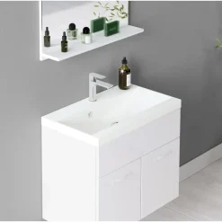 Badplaats Badkamermeubel Montreal 60 x 35 cm – Hoogglans Wit – Wastafel met