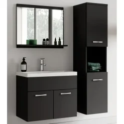 Badplaats Badkamermeubel Montreal Set 02 60 x 35 cm - Mat zwart - Badmeubel met