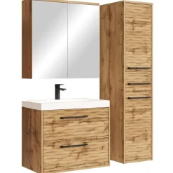 Badplaats Badkamermeubel Set Etna 60 cm – Eiken – Hangend Badmeubel met