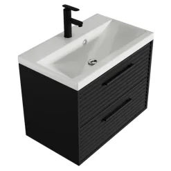 Badplaats Badkamermeubel Set Etna 01 60 cm – Mat Zwart – Hangend Wastafelmeubel