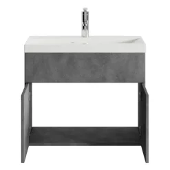 Badplaats Badkamermeubel Montreal 60 x 35 cm – Donker Grijs – Wastafel met