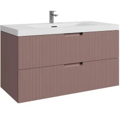 Badplaats Badkamermeubel Set Thermis 100cm - Roze - Badmeubel met Wastafel