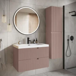 Badplaats Badkamermeubel Set Thermis 100cm - Roze - Badmeubel met Wastafel