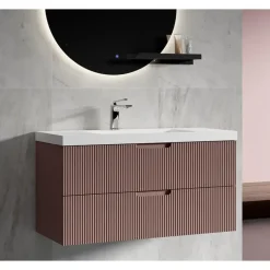 Badplaats Badkamermeubel Set Thermis 100cm - Roze - Badmeubel met Wastafel