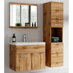 Badplaats Badkamermeubel Set Montreal 60 x 35 cm - Eiken - Badmeubel met spiegel