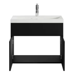 Badplaats Badkamermeubel Montreal 60 x 35 cm – Zwart Hoogglans – Wastafel met