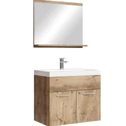 Badplaats Badkamermeubel Montreal Set 02 60 cm – Kastanje Eiken – Hangend Meubel