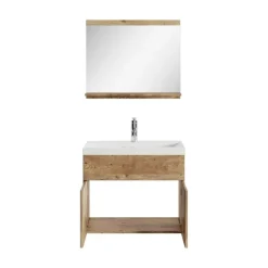 Badplaats Badkamermeubel Montreal Set 02 60 cm – Kastanje Eiken – Hangend Meubel