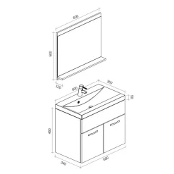Badplaats Badkamermeubel Montreal Set 02 60 cm – Kastanje Eiken – Hangend Meubel