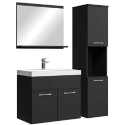 Badplaats Badkamermeubel Set Montreal 60 x 35 cm - Mat zwart - Badmeubel met