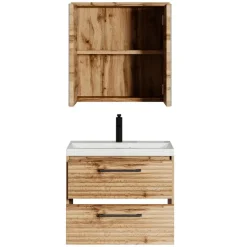 Badplaats Badkamermeubel Set Etna 01 60 cm – Eiken – Hangend Wastafelmeubel met