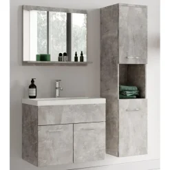Badplaats Badkamermeubel Set Montreal 60 x 35 cm - Beton Grijs - Badmeubel met