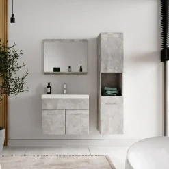 Badplaats Badkamermeubel Set Montreal 60 x 35 cm - Beton Grijs - Badmeubel met