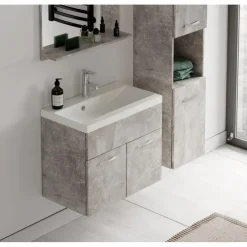 Badplaats Badkamermeubel Set Montreal 60 x 35 cm - Beton Grijs - Badmeubel met