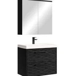 Badplaats Badkamermeubel Set Etna 01 60 cm – Mat Zwart – Hangend Wastafelmeubel