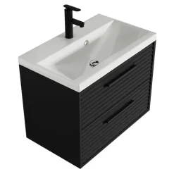 Badplaats Badkamermeubel Set Etna 01 60 cm – Mat Zwart – Hangend Wastafelmeubel